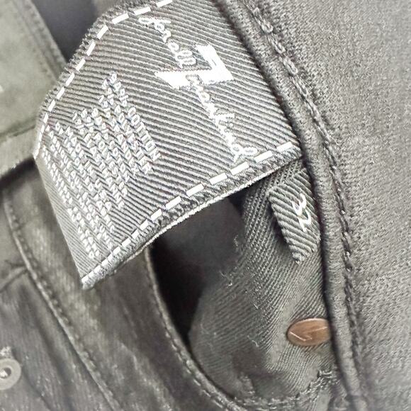7 For All Mankind Men's Slimmy Stretch Black Denim Jeans Size 32 - Picture 5 of 8
